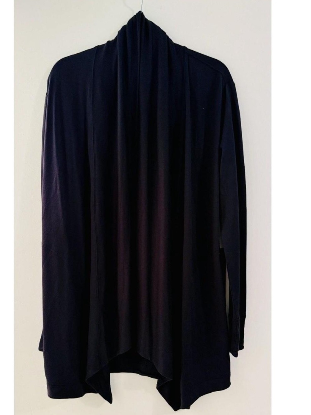 Athleta Black Lightweight Draped Open-Front Cardigan - Picture 2 of 7